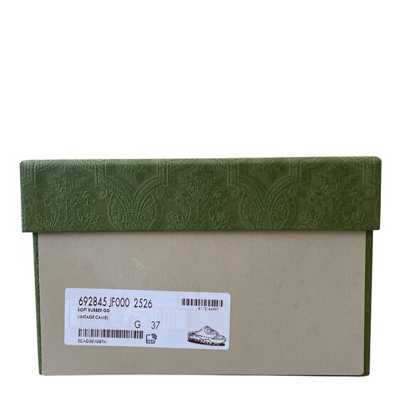 GUCCI Womens GG Rubber Platform Slide Sandals Camel 692845 EU 37, US 7 $650 NEW - Picture 8 of 16